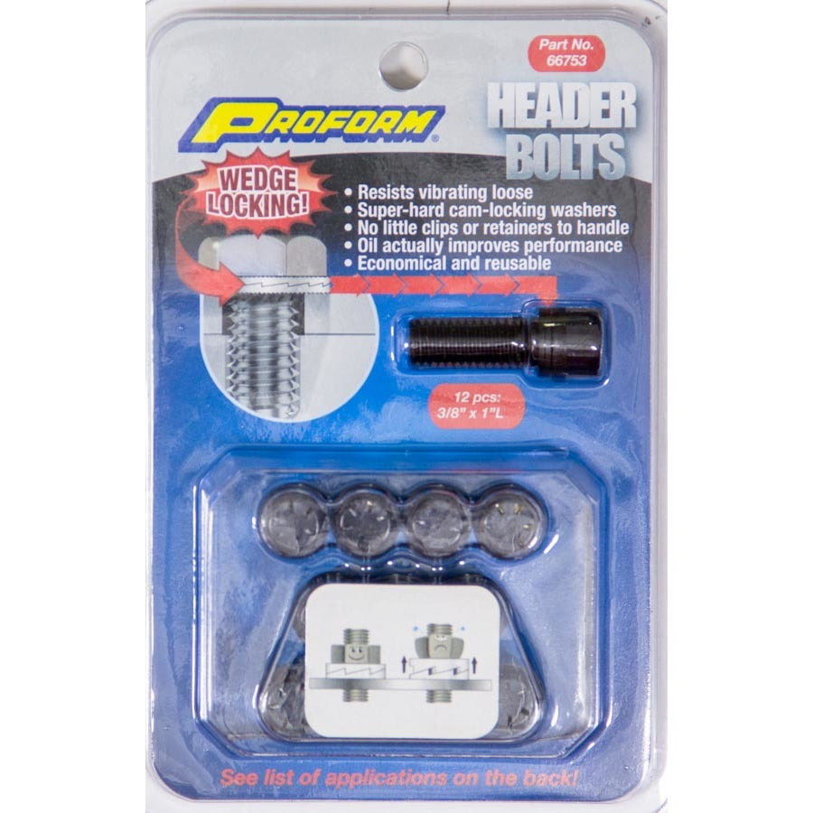 Proform Performance Parts Cam Lock Header Bolt 3/8-16" Thread 1.000" Long Hex Head - Steel
