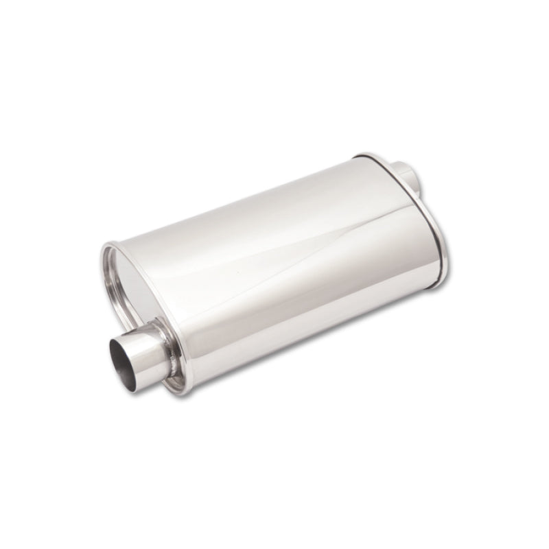 Vibrant Performance Streetpower Muffler - 2-1/2 in Offset Inlet / Outlets - 5 x 9 in Oval Body - 20 in Long - Polished - Universal