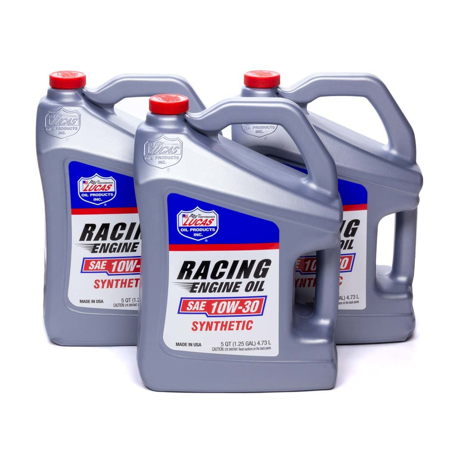 Lucas Synthetic Racing Oil 10w -30 Case 3 x 5 Quart Bottle