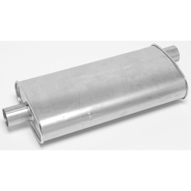 Thrush Thrush Turbo Muffler - 2-1/2 in Offset Inlet - 2-1/2 in Center Outlet - 20 x 4-1/4 x 9-3/4 in Oval - 25 in Long