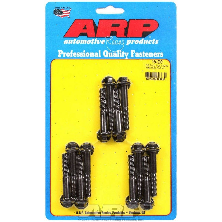 ARP High Performance Series Intake Manifold Bolt Kit - Black Oxide - SB Ford - Hex Heads