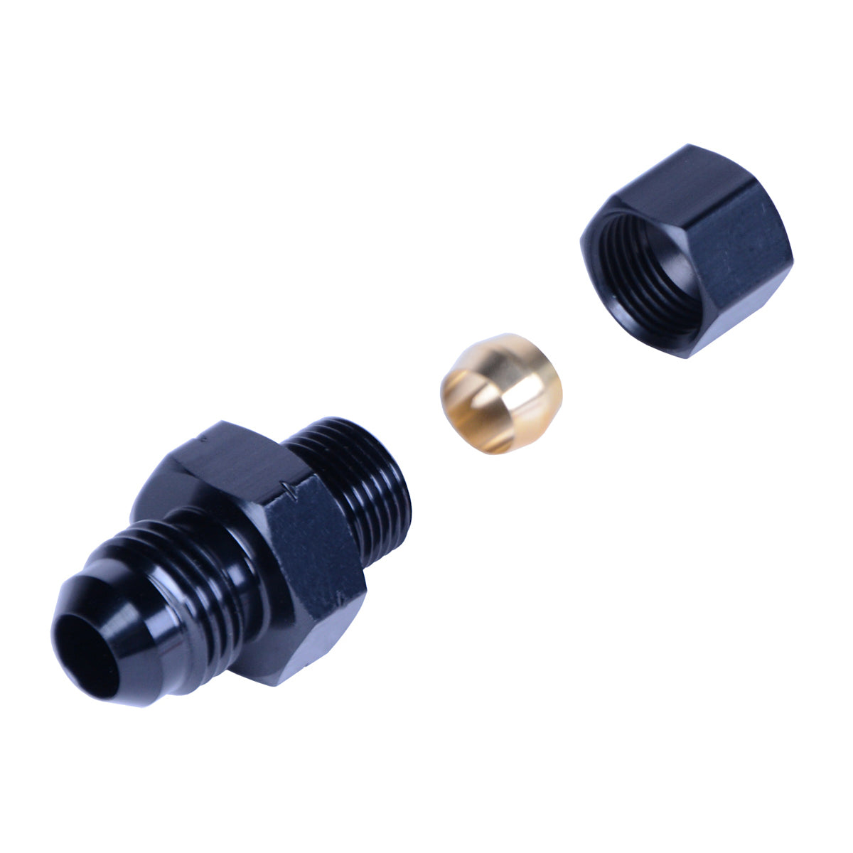 Derale Straight 5/16 in Compression Fitting to 6 AN Male Adapter - Black