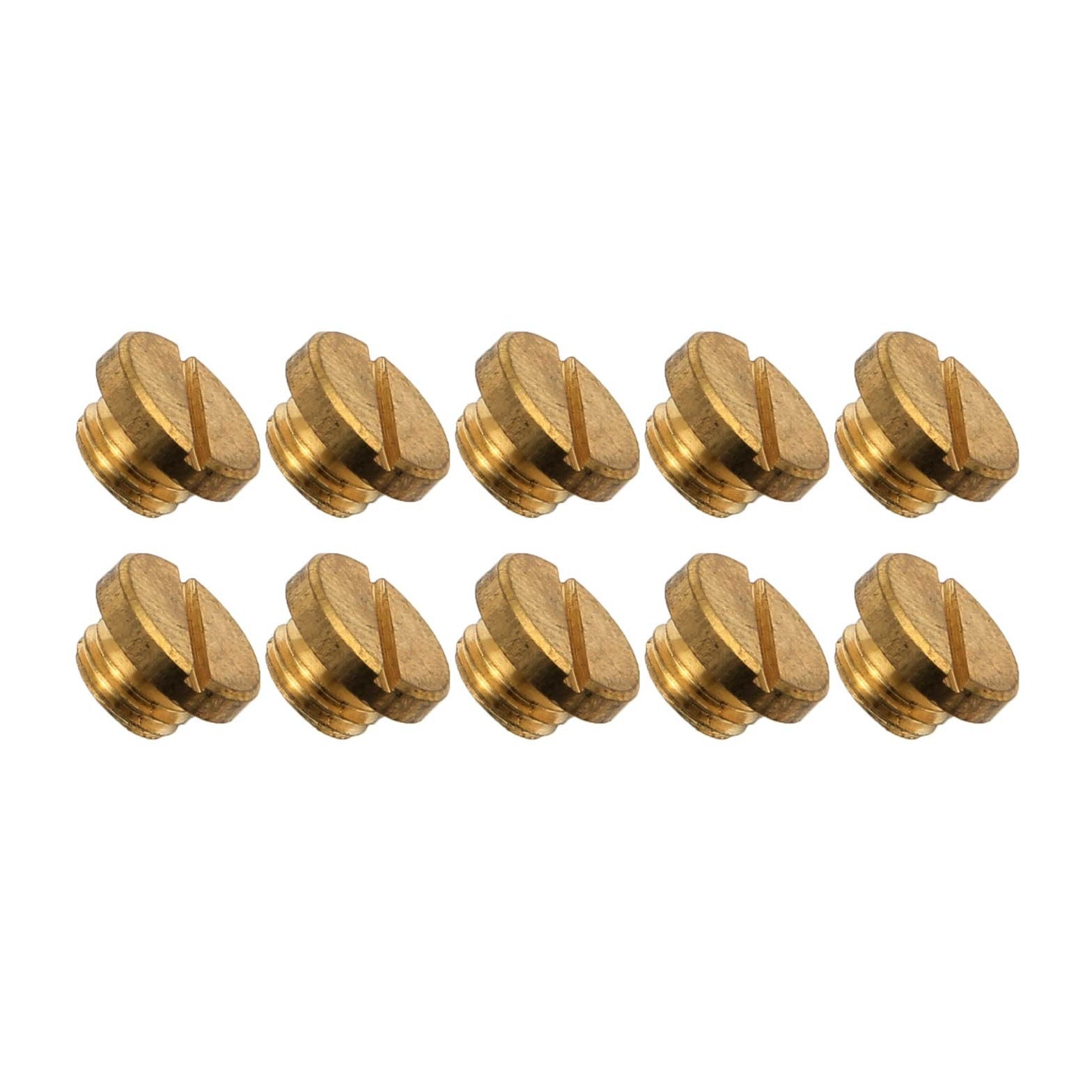 AED Performance Gasket Float Bowl Sight Plugs Brass Natural Holley Carburetors - Set of 10