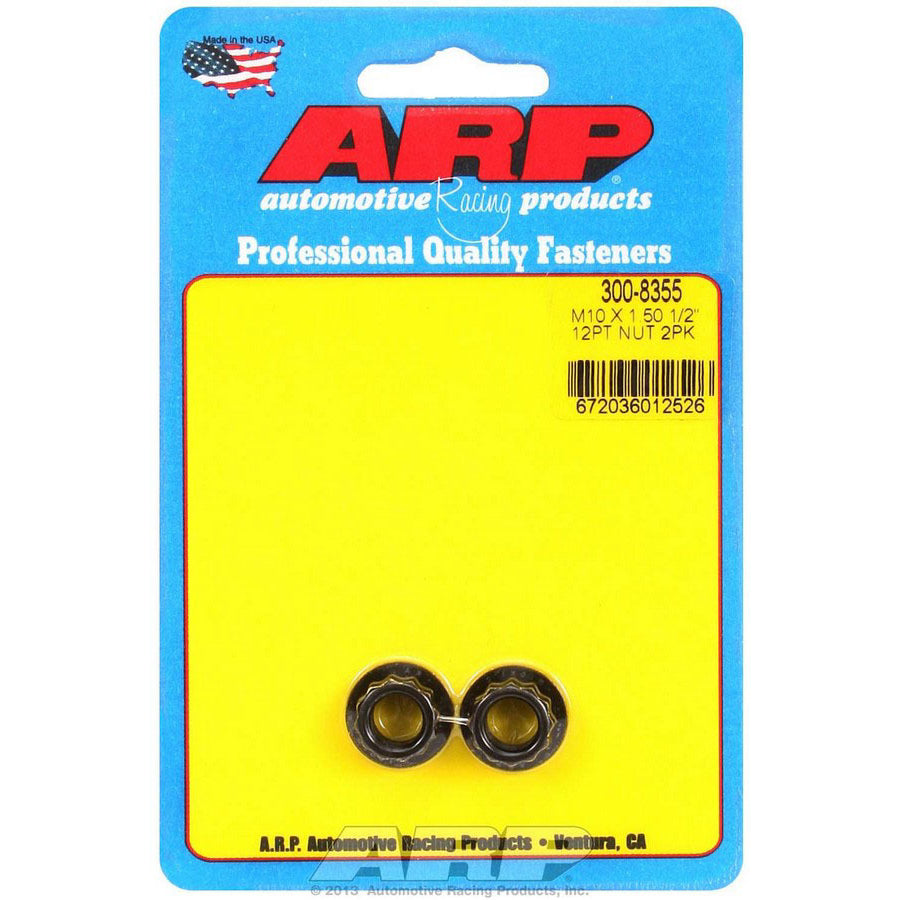 ARP Nut - 12 mm 12 Point Head - Chromoly - Black Oxide - Universal - (Pair)