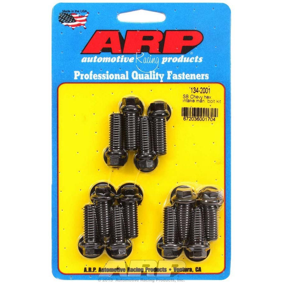 ARP High Performance Intake Manifold Bolt Kit - Black Oxide - SB Chevy 265-400 - Hex Heads