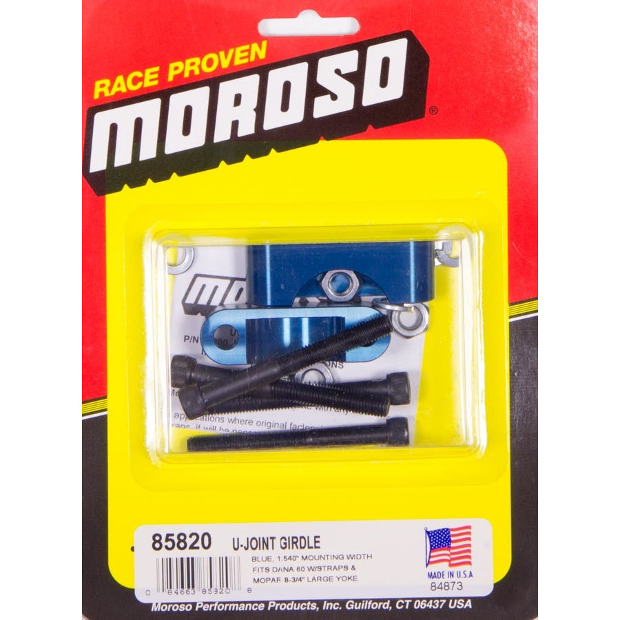 Moroso U-Joint Girdles - Dana 60 w/ Straps - Also Fits Chrysler 8-3/4" Ring Gear w/ Large Yoke (Type 7290 Driveshaft) - Dark Blue Anodized