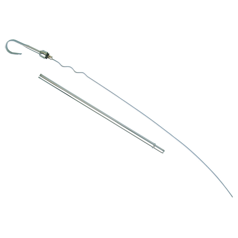 Trans-Dapt Engine Oil Dipstick - Solid Tube - Block Mount - 21 in Long - Chrome - Small Block Mopar