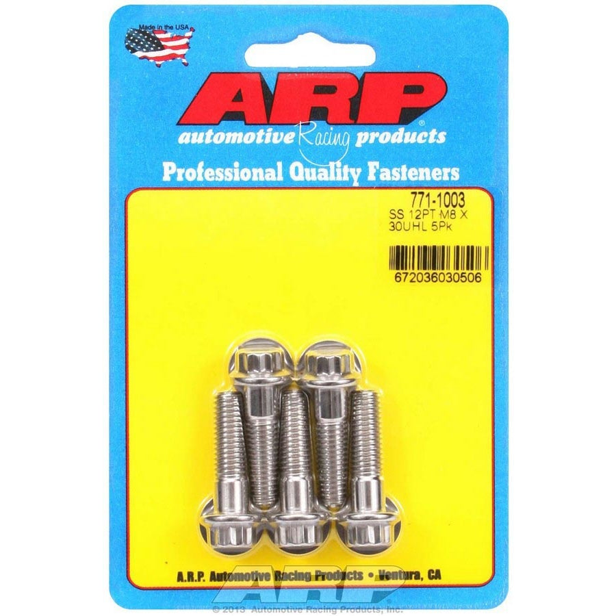 ARP Stainless Steel Bolt Kit - 12 Point (5) 8mm x 1.25 x 30