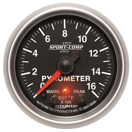 Auto Meter 2-1/16 Sport-Comp II Pyrometer Kit 0-1600