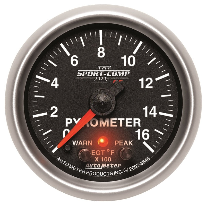 Auto Meter 2-1/16 Sport-Comp II Pyrometer Kit 0-1600