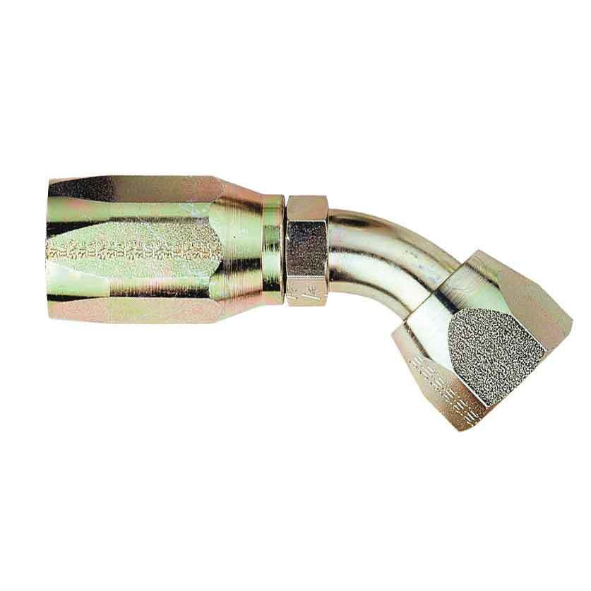 Aeroquip Steel Reusable #6 Hose to 9/16-18 Thread Size Female 45 Power Steering Hose End