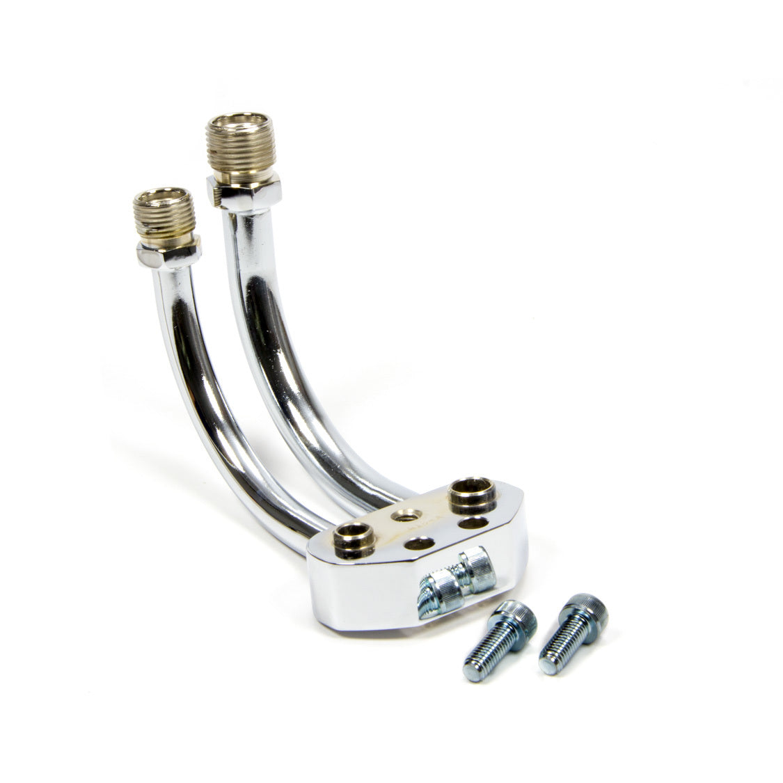 March Performance 8 AN/10 AN Inlet/Outlet Air Conditioning Compressor Manifold Aluminum Chrome Sanden 7176 Compressors - Each