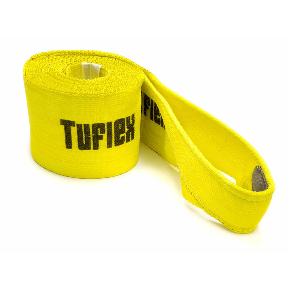 Tuflex 6" Wide Tow Strap 30 ft Long 45,000 lb Capacity Nylon - Yellow