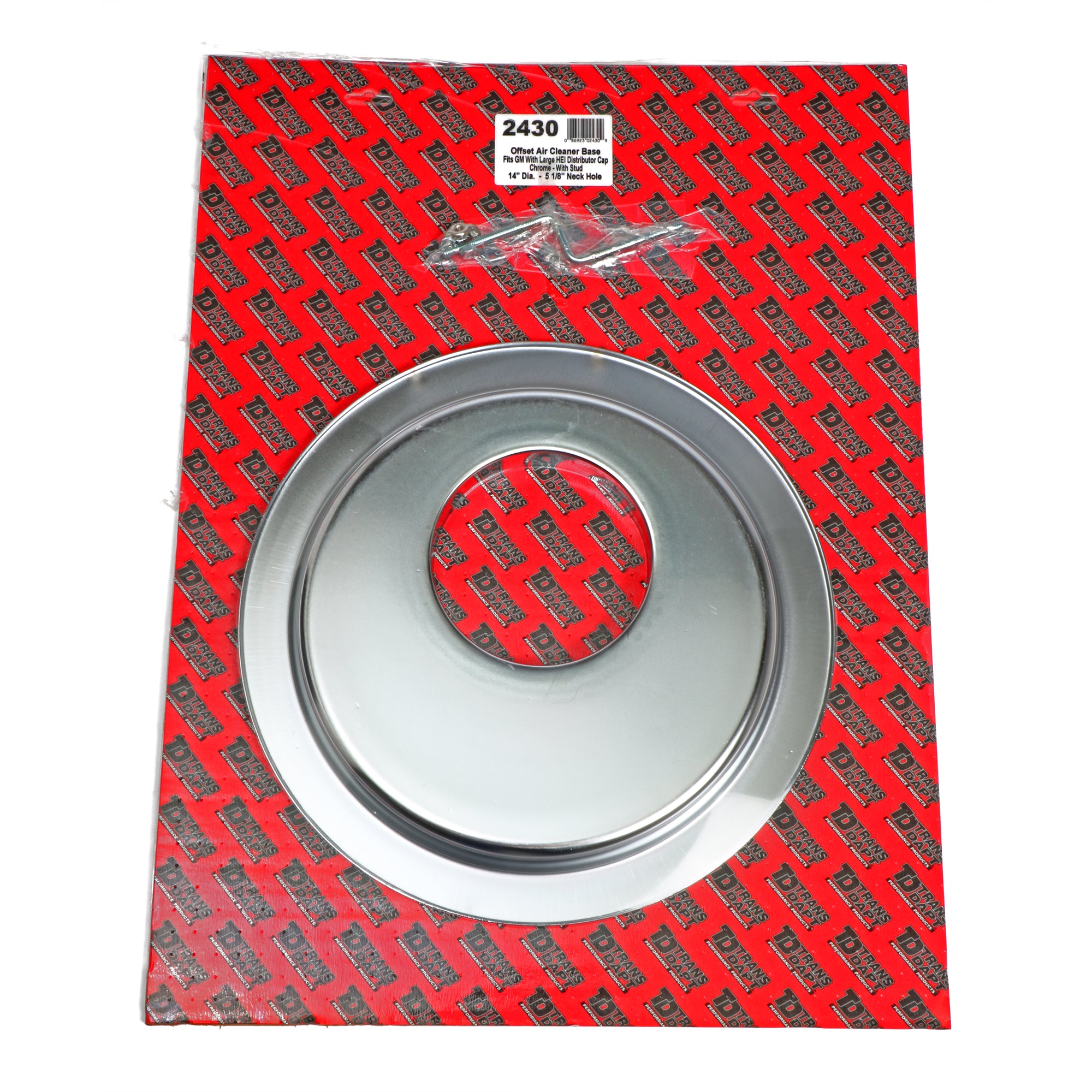 Trans-Dapt Chrome Air Cleaner Base - Offset - 14" Diameter