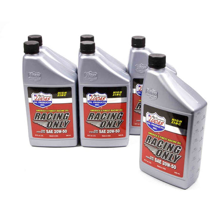 Lucas Oil Products Racing Motor Oil 20W50 Semi-Synthetic 1 qt - Set of 6