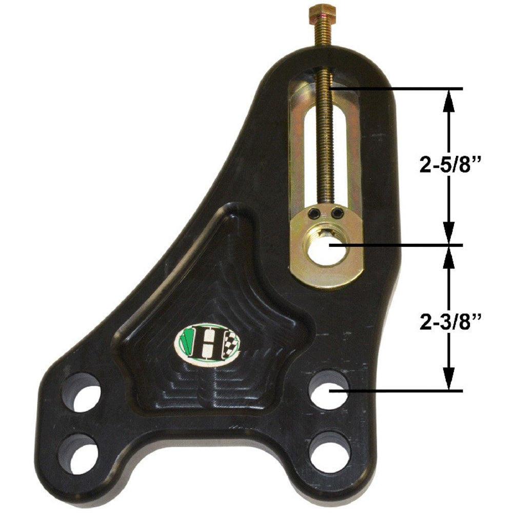 Howe Driver Side Trailing Arm Bracket - Frame Mount - Bolt-On - Adjustable - Black