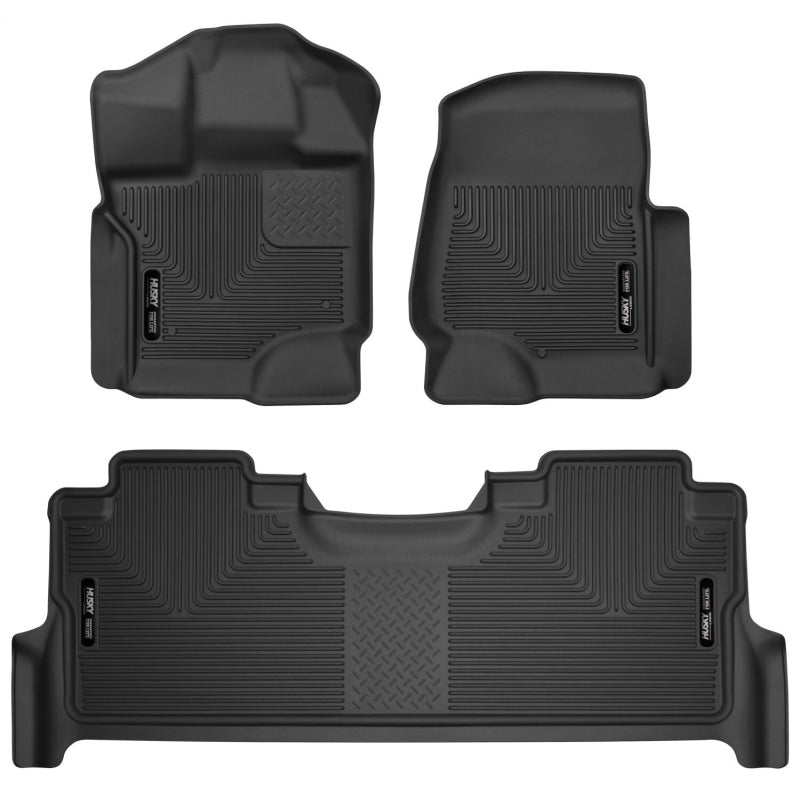 Husky Liners X-Act Contour Front/2nd Row Floor Liner - Black - Ford Fullsize Truck 2021