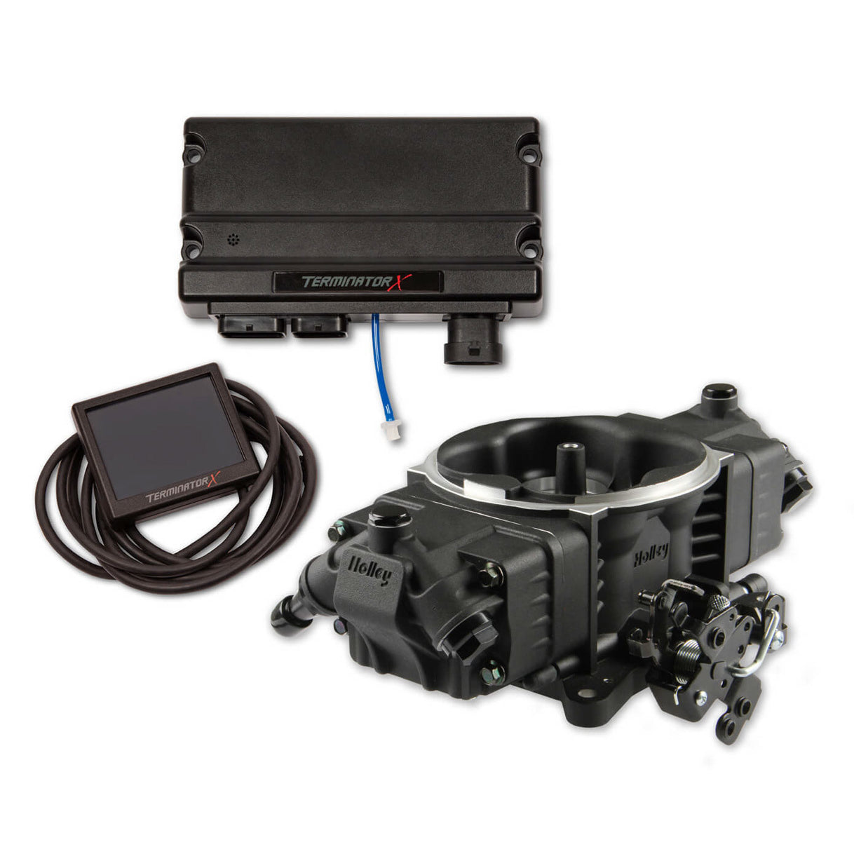 Holley EFI Terminator X Stealth Throttle Body Fuel Injection - Square Bore - Black - GM LS-Series