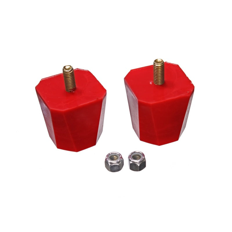 Energy Suspension Hyper-Flex Bump Stop - 2.000" Tall - 2 x 2" Wide - Polyurethane - Red - Universal - (Pair)