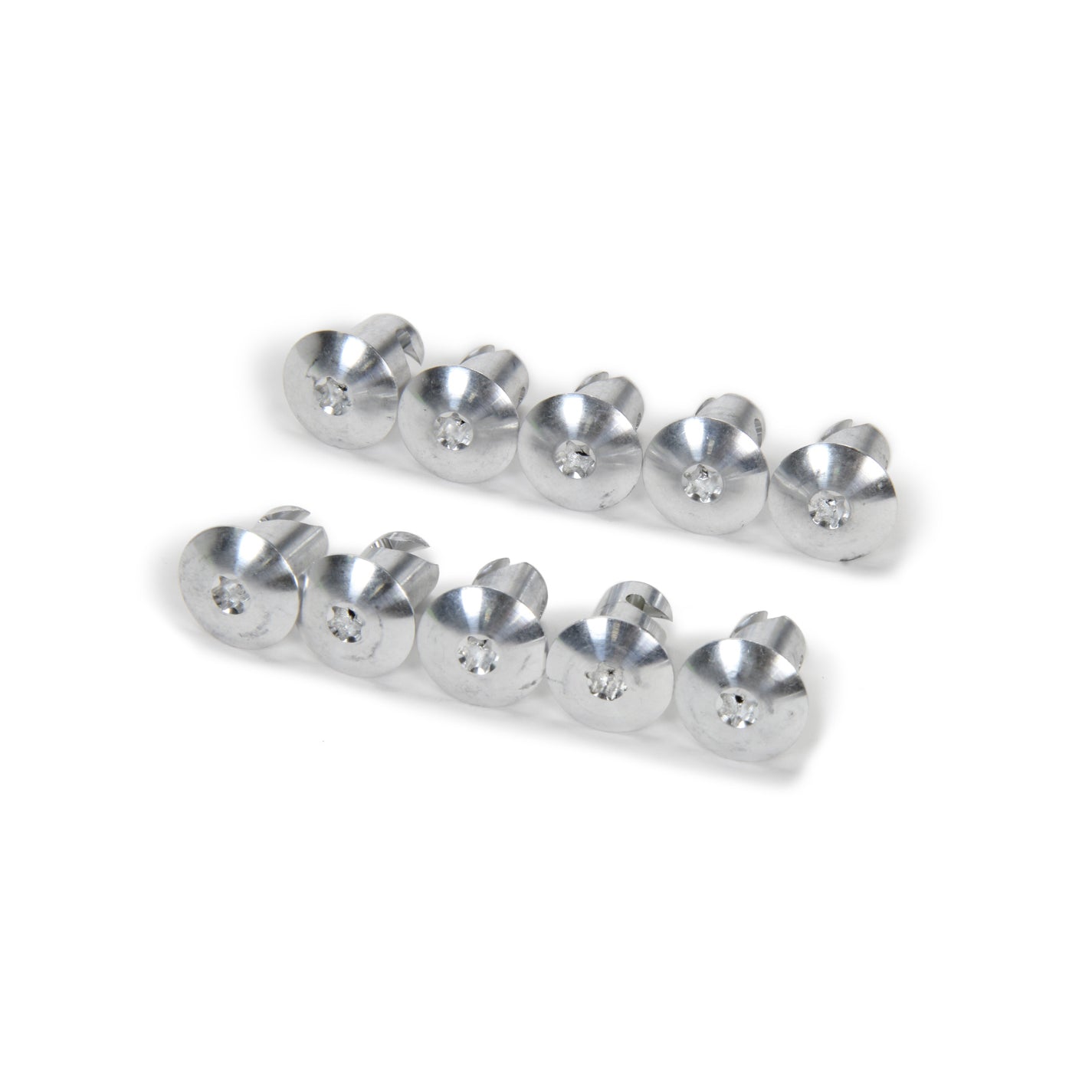 Triple X Oval Head Quick Turn Fastener - Torx - 7/16 x 0.550" Body - Aluminum - Natural (Set of 10)