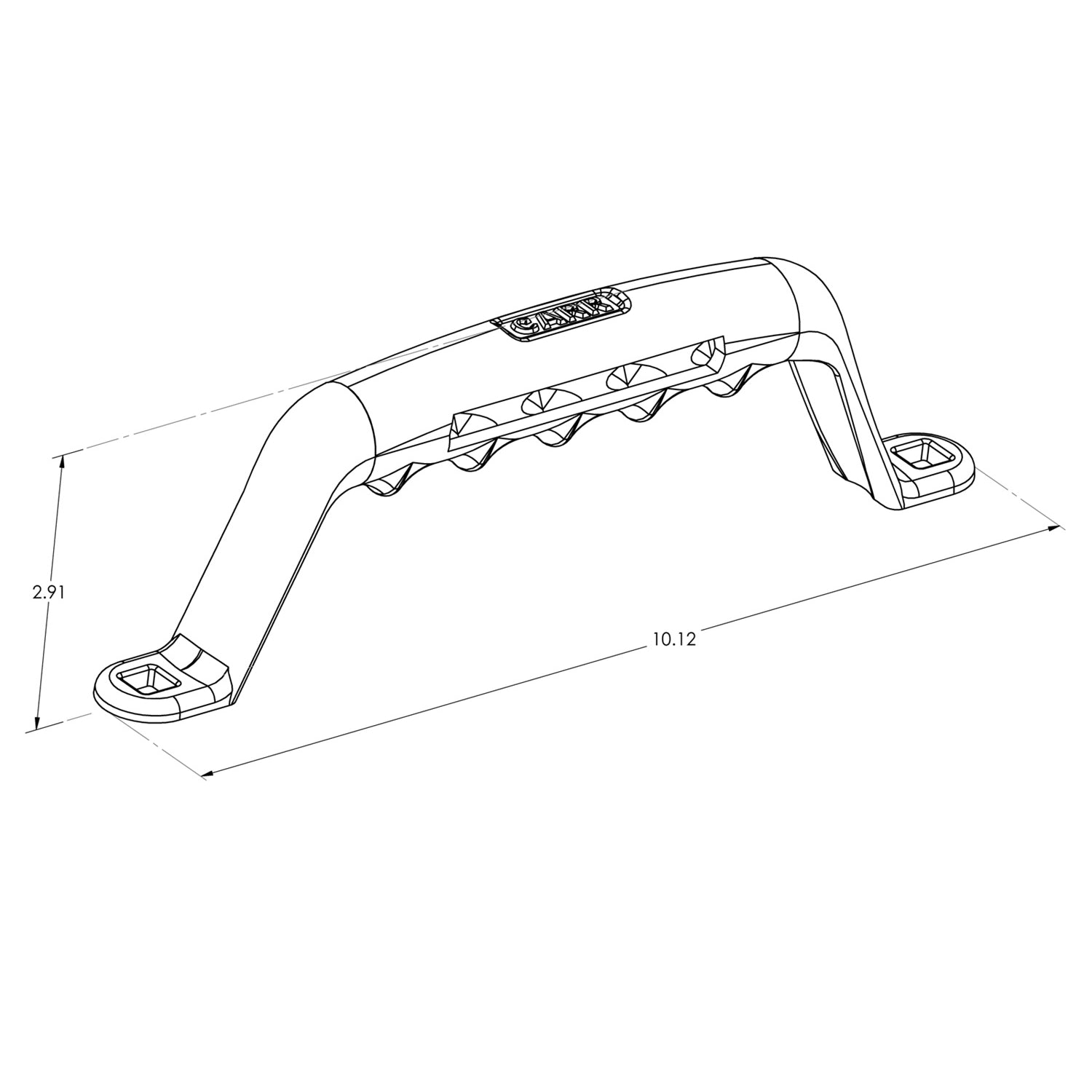 Carr Exterior Cab Grab Handle 10" Long Mounting Hardware Included Aluminum - Black Anodize