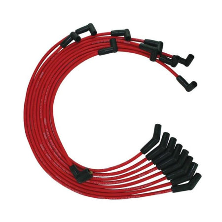 Moroso Ultra Spiral Core 8 mm Spark Plug Wire Set - Red - 135 Degree Plug Boots - HEI Style Terminal - Big Block Ford