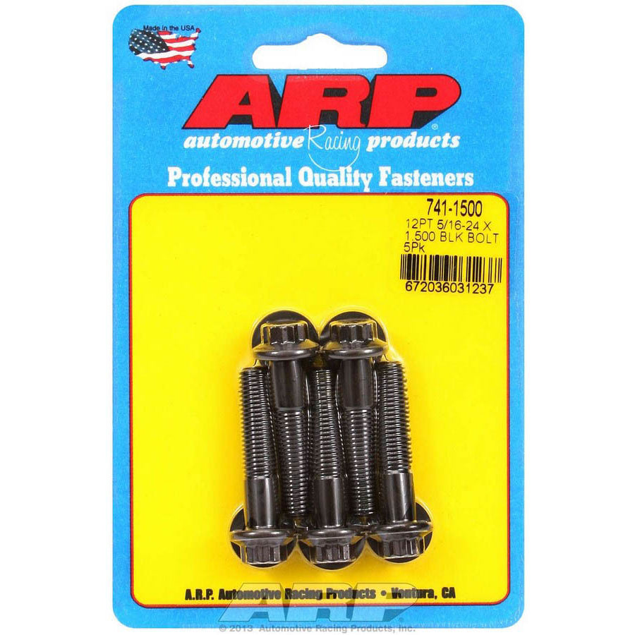 ARP 5/16-24" Thread Bolt 1.500" Long 3/8" 12 Point Head Chromoly - Black Oxide