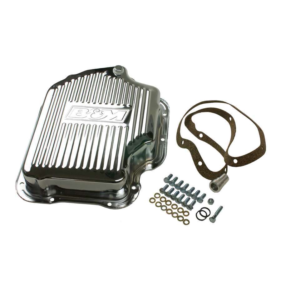 B&M Chrome Deep Transmission Pan For TH 400 Transmission