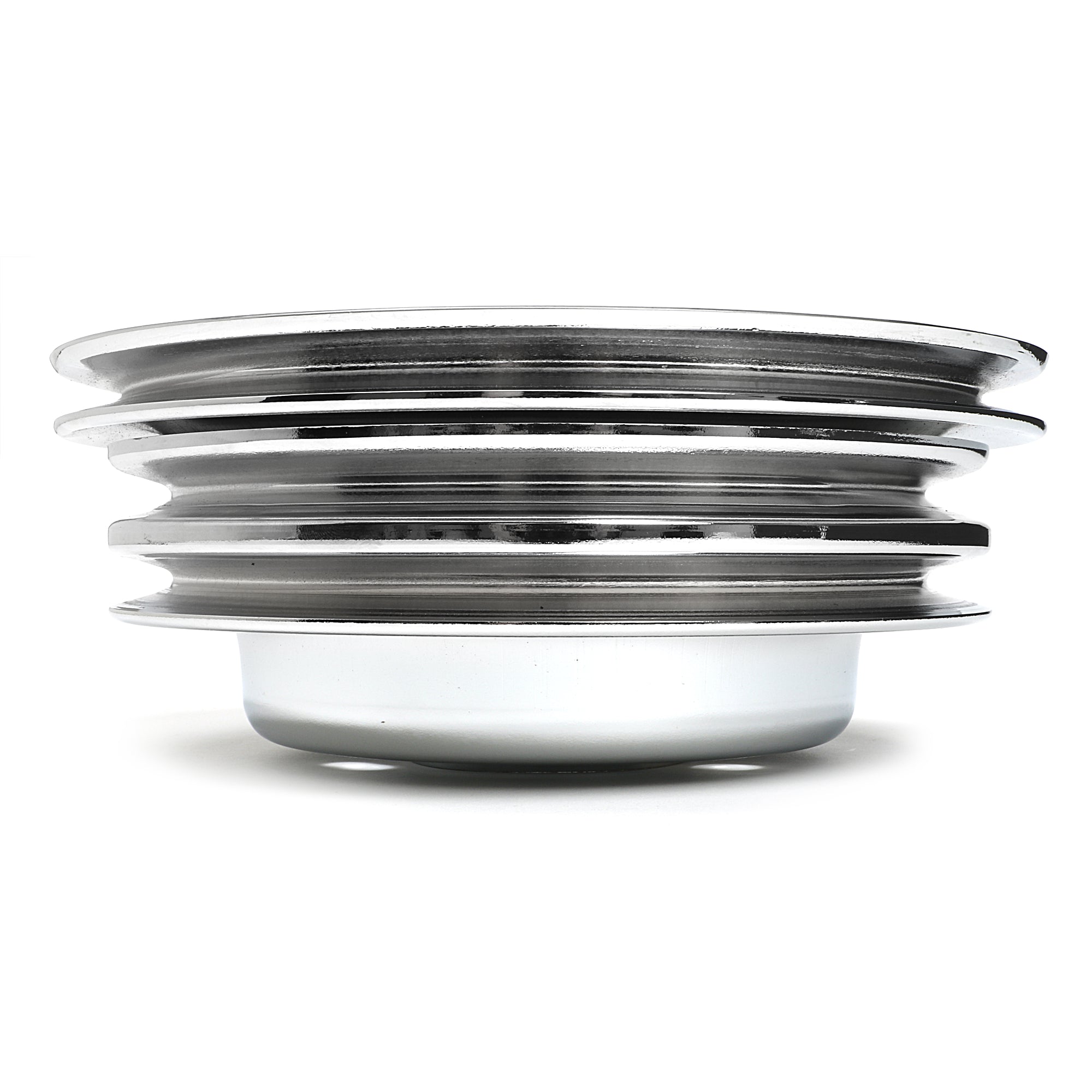 Trans-Dapt V-Belt 3 Groove Crankshaft Pulley - 7.8 in Diameter - Chrome - Long Water Pump - Big Block Chevy