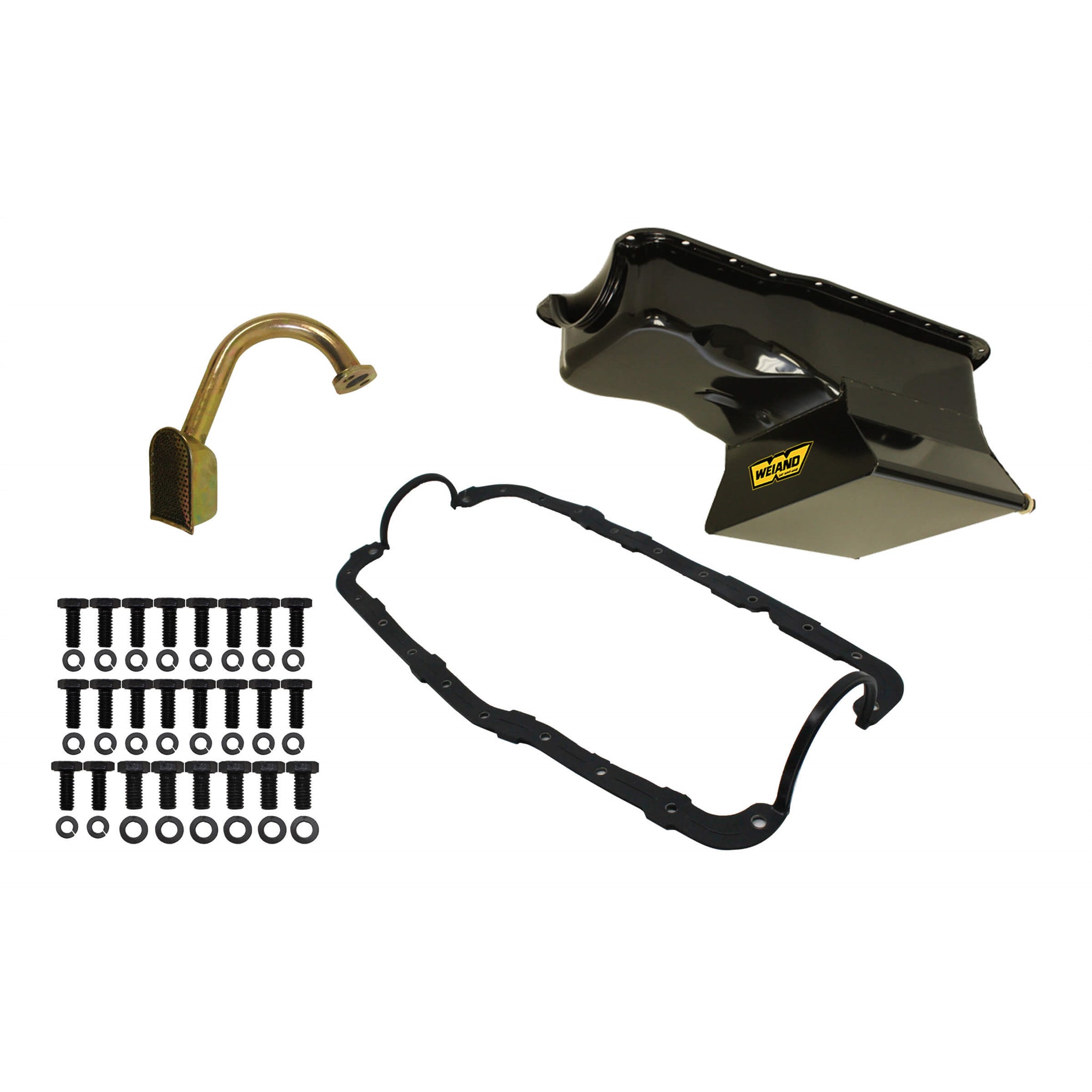 Weiand 7 Quart Oil Pan Kit Front Sump SB Ford 351W 65-87 Black