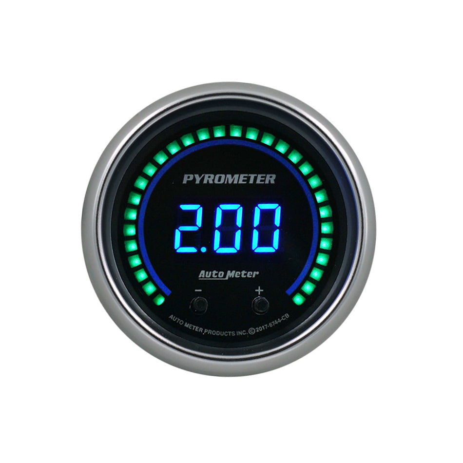 Auto Meter Cobalt Elite EGT Gauge - Digital - Electric - 0-2000° F - 2-1/16" - Black Face