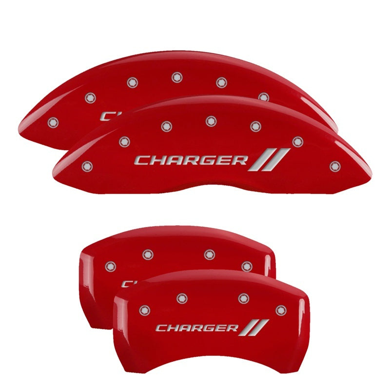 MGP Caliper Covers Brake Caliper Cover - Charger Script / Stripes Logo