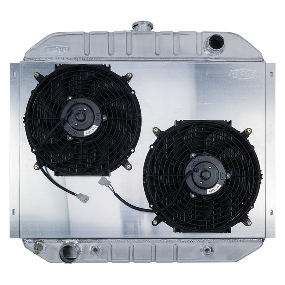 Cold-Case Radiators Radiator and Fan - Passenger Side Inlet - Driver Side Outlet - Aluminum - Polished - Automatic