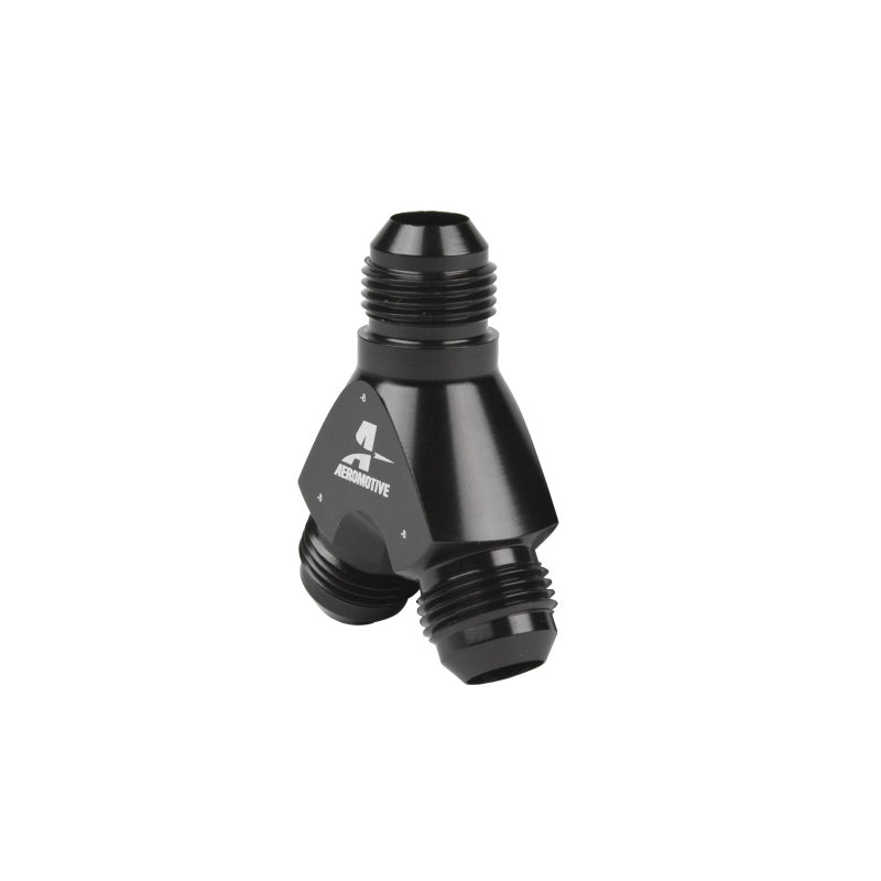 Aeromotive Y-Block Fitting - 8 AN to 2x -8 AN