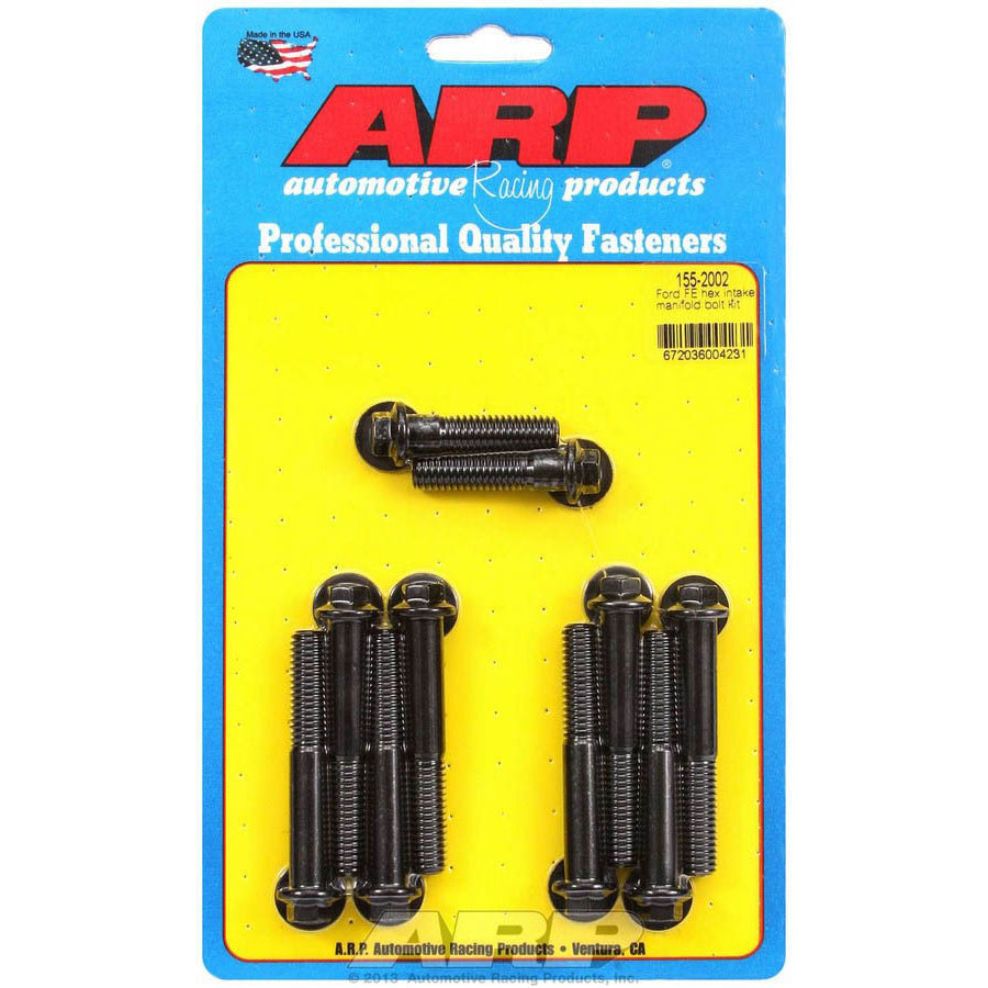 ARP Intake Manifold Bolt Kit - Hex Head - Chromoly - Black Oxide - Ford FE-Series