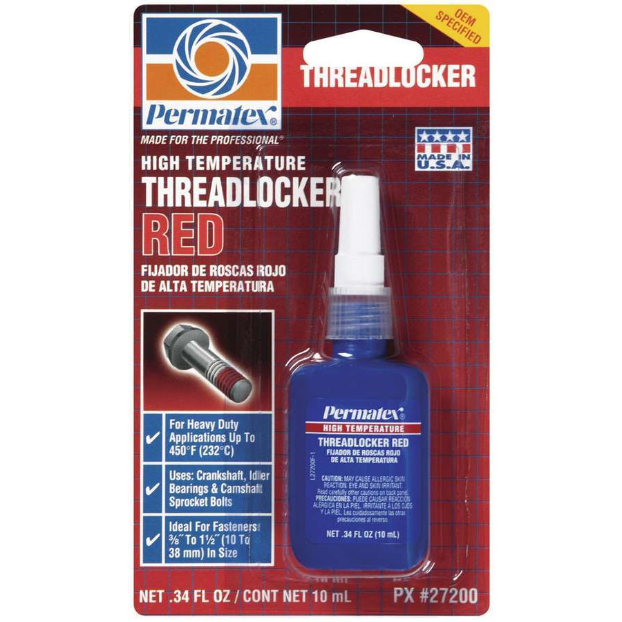 Permatex High Temperature Threadlocker - Red - 10 ml Bottle