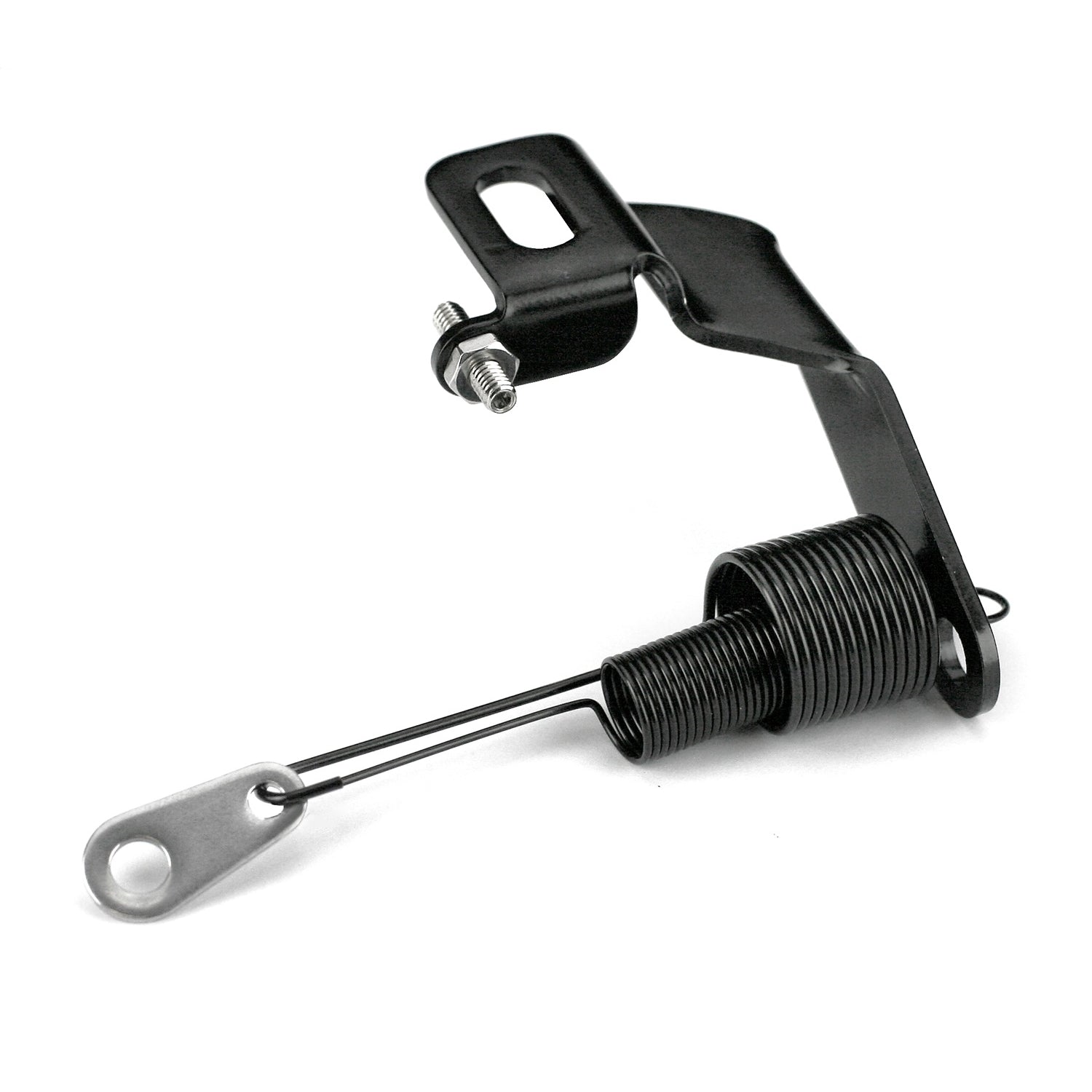Lokar Kickdown Cable Bracket - Return Spring - Stainless - Black Powder Coat - Square Bore
