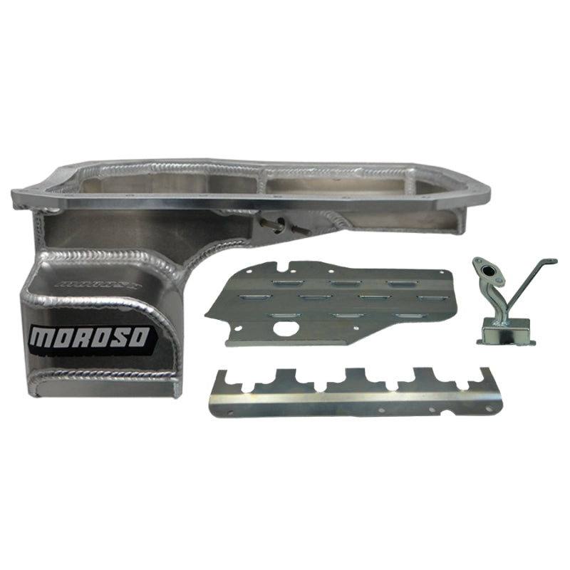 Moroso Road Race Engine Oil Pan - Front Sump - 6.50 qt - 5.875" Deep - Baffled - Steel - Zinc Oxide - Mitsubishi 4-Cylinder