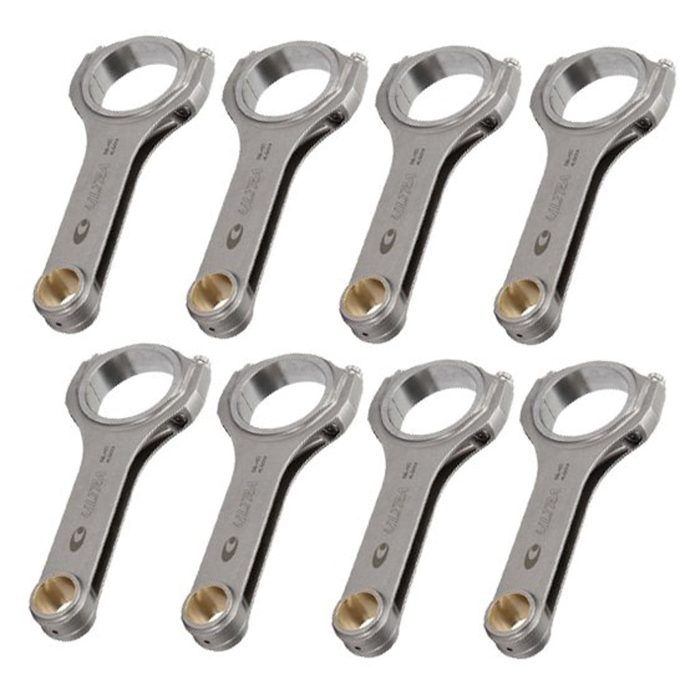 Callies Ultra XD H-Beam Connecting Rod - 6.000 in Long - Brushed - 7/16 in Cap Screws - Small Block Chevy (Set of 8)