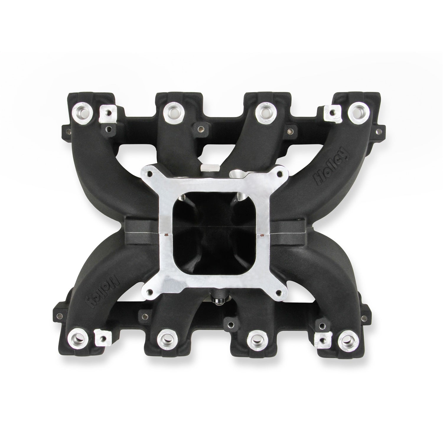 Holley Single-Plane EFI Split Design Race Intake Manifold - Square Bore - Single Plane - Aluminum - Black - GM LS-Series