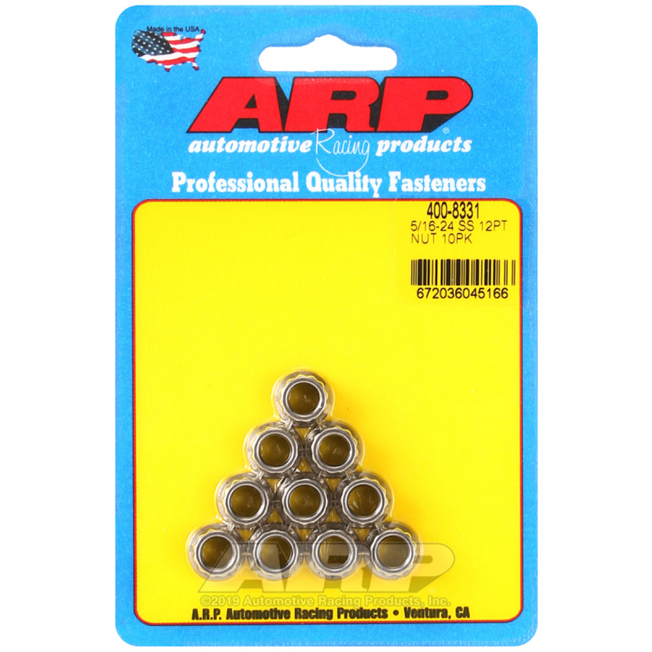 ARP 5/16-24 SS 12pt Nut Kit - (10 Pack)
