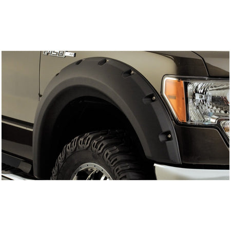 Bushwacker Pocket Style Front / Rear Fender Flare - 2.38 in Wide Front - 2 in Wide Rear - Black - Ford Fullsize Truck 2009-14