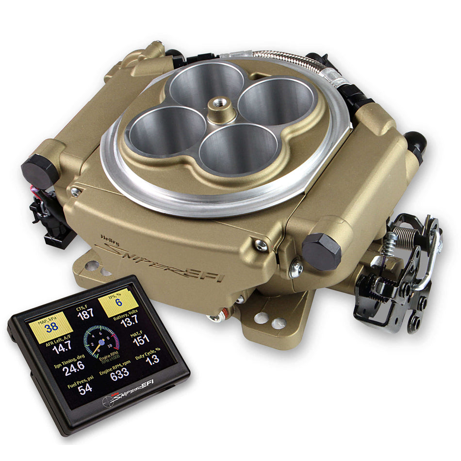 Holley Sniper EFI Super Sniper EFI Throttle Body Fuel Injection - Square Bore - Gold Anodized 550-520