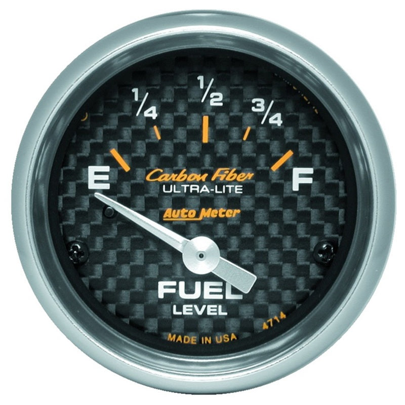 Auto Meter Carbon Fiber 0-90 ohm Fuel Level Gauge - Electric