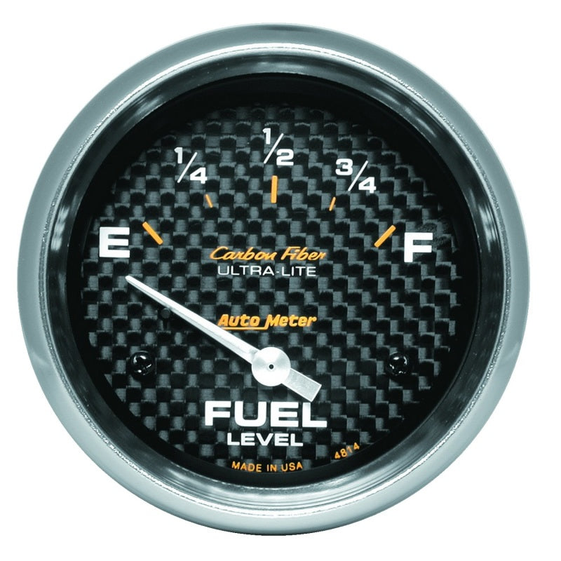 Auto Meter Carbon Fiber 0-90 ohm Fuel Level Gauge - Electric