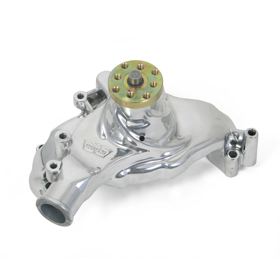 Weiand Action Plus Long Design Water Pump - 5/8 in Pilot - Polished - Big Block Chevy
