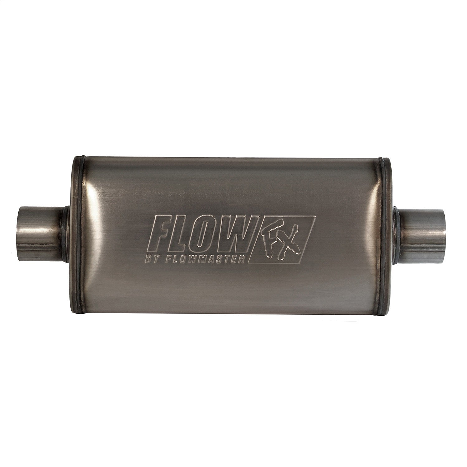 Flowmaster FlowFX Muffler - 3" Center Inlet - 3" Center Outlet - 18 x 9 x 4" Oval Body - 24" Long - Stainless - Universal