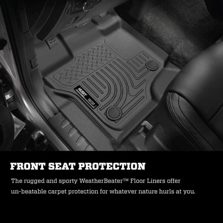 Husky Liners Weatherbeater Floor Liner - Front/2nd Row - Plastic - Black/Textured - SuperCrew Cab