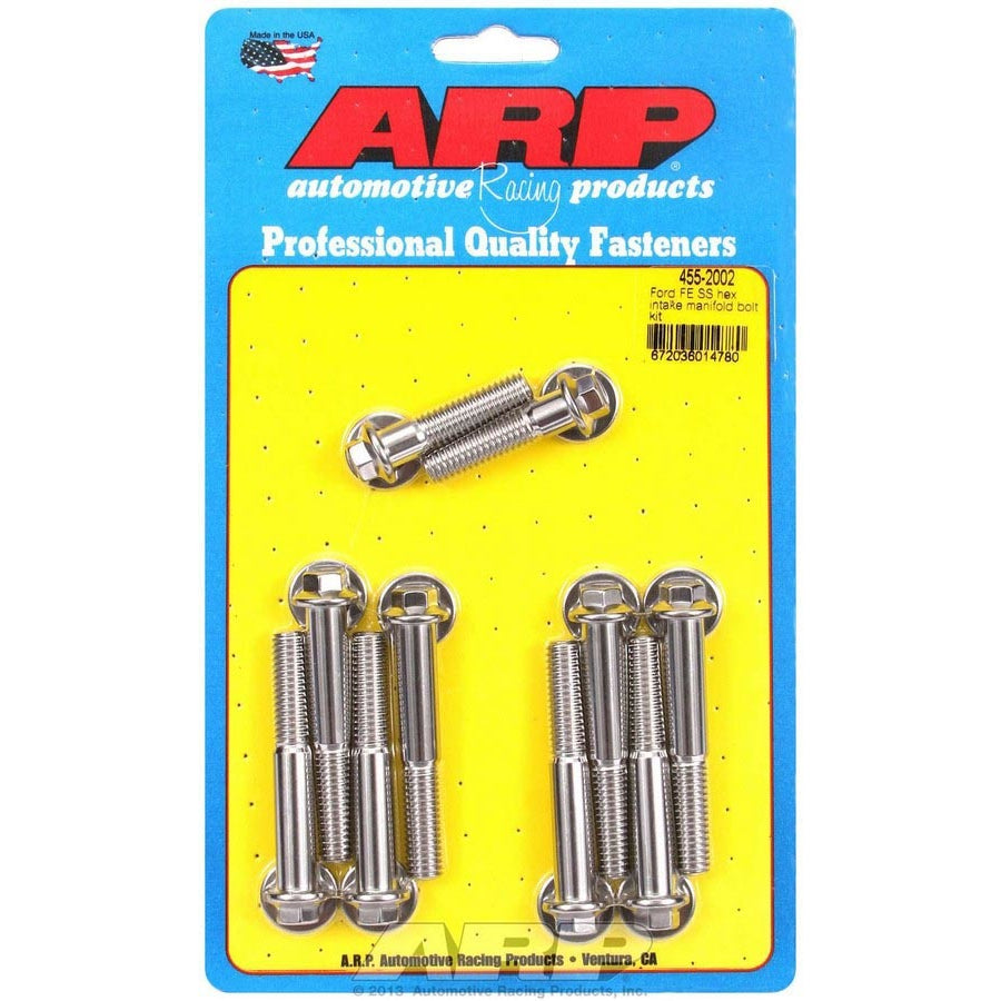 ARP Intake Manifold Bolt Kit - Hex Head - Polished - Ford FE-Series