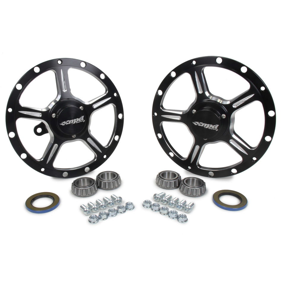 MPD Wheel Hub - Bearings/Center Cap/Hardware/Seals - Aluminum - Black - Sprint Car